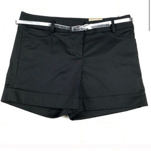 Express Editor Black Cuffed Shorts Belt Size 2